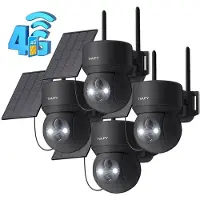 IeGeek Beveiligingscamera Draadloos Buiten – 2K 3MP FULL HD - Camerabewaking - Bewakingscamera Voor Buiten - Buitencamera - Buiten Camera Met Nachtzicht - Oplaadbaar - 3W Zonnepaneel - Zwart - 4 stuks