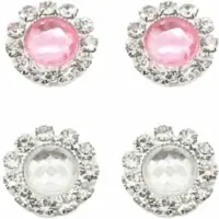 Charme Bijoux 2 paar Allergievrije oorbellen Roze en wit 10 mm