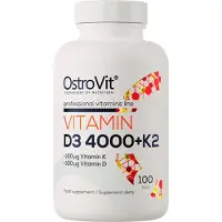 OstroVit - Vitamine D3 4000 IE + K2 - 100 Vegetarische tabletten - Vitamin D3 + K2 supplements - Batchgewijs getest in onafhankelijk laboratorium