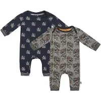Charlie Choe - 2pack - Grijs - Navy - Boxpak - Salopette - Kruippakje - Babypakje - Jumpsuit - Geboortepakje - Romper - Draken - Maat 68