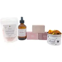 AL Bara Rozenwater Cadeauset – 3 Syrische Zepen, Badzout & Snoepblikje – Luxe Verwenpakket voor Vrouwen