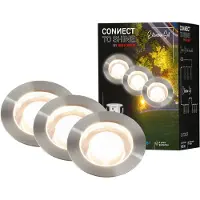 Briloner Connect to shine - LED Grondspot voor buiten - set van 3 - tuinverlichting uitbreidingsset - warm wit licht - IP67 - Ø4.5x2.5 cm