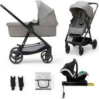 Kinderkraft Kinderwagen Newly 4-in-1 Pro Moonlight Grey met Autostoel en Base
