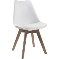 Vente-unique Set van 2 stoelen JODY - Polypropyleen, kunstleer en beuken - Wit