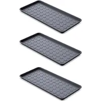 Garronda Schoenmat 50x38 cm - Schoenafdruipbak - Schoenbakken - Schoenendienblad - Schoenenbak - Lekbak voor Schoenen – Afdruipmat – Zwart - 3 stuks - GD-PRO-DrainerIPO720