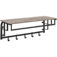 Songmics Wandkapstok – Met 5 haken – Zwart