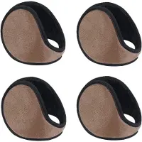LONGZIMING -4 stuks Warme Winter Oorkappen – Winddichte Pluche Earmuffs – Unisex – Zachte Fleece Oorwarmers voor Fietsen, Wandelen & Wintersport – Lichtgewicht & Opvouwbaar – Kaki