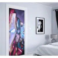 AVENGERS Deurposter - poster - sticker - koelkast - muur - kinderkamer - zelfklevend - 77 x 200 cm