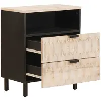 vidaXL Nachtkastje met lade Wit 50 x 33 x 60 cm Massief Mango Hout