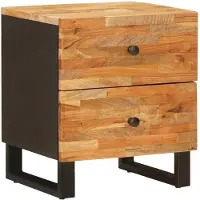 vidaXL Nachtkastje 2 st Bruin 40 x 33 x 46 cm Massief Mango Hout