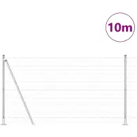 vidaXL Euro-hek met betonnen voetstuk 10 x 1,2 m Gegalvaniseerd staal
