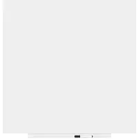 Rocada whiteboard SKIN COLOUR, frameloos, modulair, staand/landschap formaat, magnetisch, opbergbak, B 1000 x H 1000 mm, gelakt staal, signaalwit RAL 9003