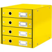 Leitz Click + Store, 4 lades, plat, geel