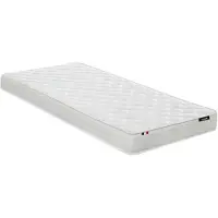 Vente-unique Hoogslaper GEDEON II - 90 x 190 cm - Massief grenen - Gebleekt + matras