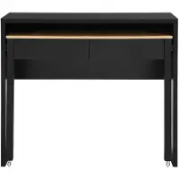 Vente-unique Uitschuifbaar console-bureau met 2 lades - Zwart en naturel - LOAVIA
