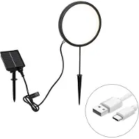 QAZQA Prikspot zwart 50 cm incl. LED oplaadbaar en solar IP65 - Adalind