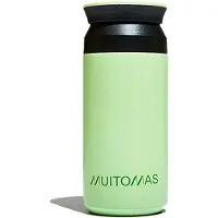 Muitomas Waterfles - Dubbel geïsoleerde voering - 350ml – 12 uur warm of 24 uur koude dranken - Groen