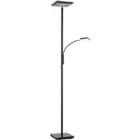 JUST LIGHT Uplighter vloerlamp Hans, dimbaar, zwart, Woon-/ Eetkamer, metaal, Modern, vloerlamp