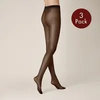 Kunert Satin Look 20 Multipack 3p Dames Panty - Black