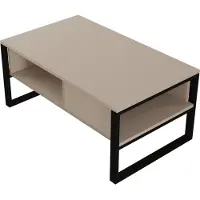 En.casa Salontafel Laukaa met plank 100x60x45 cm grijsbeige en zwart []
