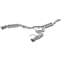 MBRP 15-19 Ford Mustang EcoBoost 2.3L Alum 3in Cat Back Dual Split Rear Exit (Race Version)