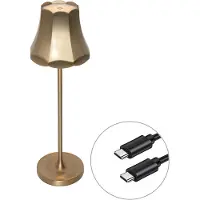QAZQA Retro tafellamp goud oplaadbaar IP44 - Granny