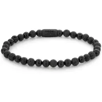 Rebel & Rose Black Rocks RR-60088-B-M Armband 6mm 17,5cm