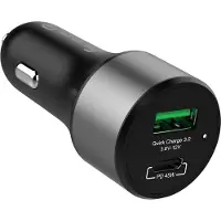 Crong Power-Autoladegerät 1x USB-A 1x USB-C (CRG-PWRC-USBC63-BLK)