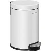 Hobby Hall Badkamerprullenbak - toitletprullenbak - Pedaalemmer - 3 liter - metaal - Soft-Close Deksel - met Binnenemmer - wit