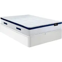 DREAMEA Bedset 140 x 190 cm - Witte bedbodem met opbergruimte + hybride matras met pocketveren - MARQUIS van PALACIO