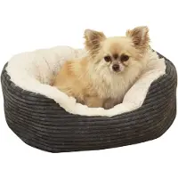 Rosewood Jumbo Cord Hondenmand Medium 63 x 53 cm - Zacht Pluche - Wasbaar - Grijs/Crème