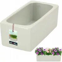 KOTARBAU Witte Keramische Pot 24cm Rechthoekig - Stijlvol en Duurzaam