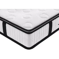 Vente-unique Set 140 x 190 cm bedbodem met opbergruimte wit + matras met pocketveren en ingebouwde dekmatras dikte 28 cm - AMERICAN DREAM van YSMÉE