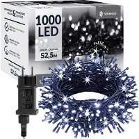 Springos Kerstboomverlichting | met 1000 LED Lampjes | 50 M | Koel Wit | Inclusief Flitsfunctie