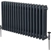 MonsterShop Traditionele 3 Kolom Radiator - 600 x 832mm - Antraciet Grijs