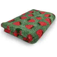 Topmast Vet Bed Aardbei - Antislip Hondenmat - 100 x 75 cm - Groen - Waterafstotend - Latex Antislip - Benchmat Hond - Hondendeken - Hondenkleed - Machinewasbaar