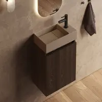 Fontana Itsie toiletmeubel kasteel bruin 40cm met fontein in mat taupe
