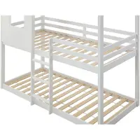 Vente-unique Hutbed hout wit 90 x 190 cm LIDOVARA