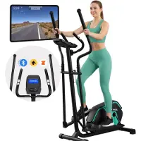 FITAGE Crosstrainer Geluidsarm - Crosstrainers met Bluetooth Kinomap & Zwift - Fitness Trainer met 24 trainingsprogramma’s - Nauwkeurige Hartslagmeter