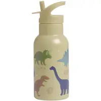 A Little Lovely Company - Stainless steel drinking bottle - Dino - 7.3 x 20 x 7.3 cm