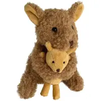 Egmont toys knuffel kangaroe Nina met baby - pluche speelgoed 12x12x15 cm.
