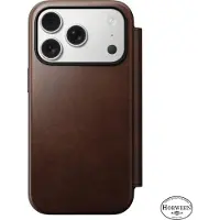 Nomad Modern Horween Leather Folio - iPhone 17 Pro - Rustic Brown