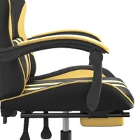 vidaXL Gamestoel met voetensteun kunstleer zwart en goudkleurig