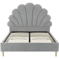 Vente-unique Bedframe stof lichtgrijs 140 x 190 cm LIVAYA