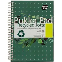 Pukka Pad Pukka Recycled Collegeblok A5 Gelinieerd Dubbeldraads Zijgebonden Gerecycled Karton Harde rug Groen Niet geperforeerd 110 pagina’s 3 stuks à 110 vellen