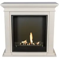 Xaralyn Bio-ethanol open haard - Cadiz BST-MDF - Witte houten haardombouw - 3 KW verwarming