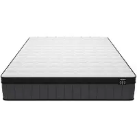 Vente-unique Set 140 x 190 cm witte bedbodem met opbergruimte + hybride matras met pocketveren met 7 zones en gel met vormgeheugen van 25 cm dik - TOLCA van YSMÉE