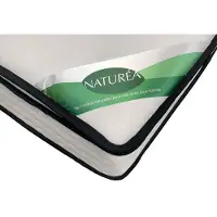 Vente-unique Matras 160 x 200 cm pocket vering 7 zones met geïntegreerde topper en bamboe tijk dikte 26 cm - MIREZA van NATUREA L 200 cm x H 26 cm x D 160 cm
