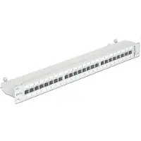 DeLOCK 19 inch patch panel | 24x RJ45 | CAT6a | STP | 1U | grijs