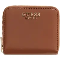 GUESS portemonnee Laurel II SLG Small Zip Around Wallet Cognac bruine